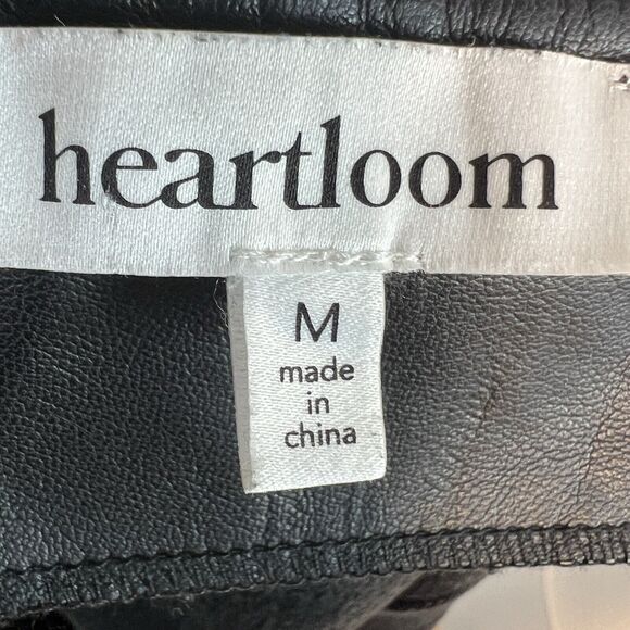 Heartloom Size M Faux Leather Moto Knee Length Halter Dress Black - Picture 6 of 7